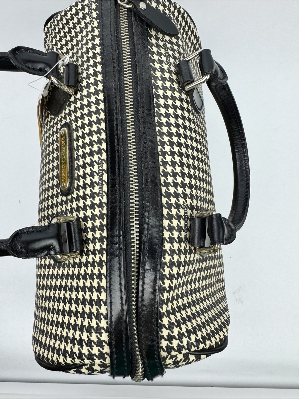 Ralph Lauren NWT Black Check Houndstooth Satchel NOS - Picture 5 of 8